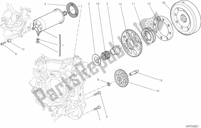 Todas as partes de Motor De Arranque do Ducati Multistrada 1200 S Pikes Peak 2012